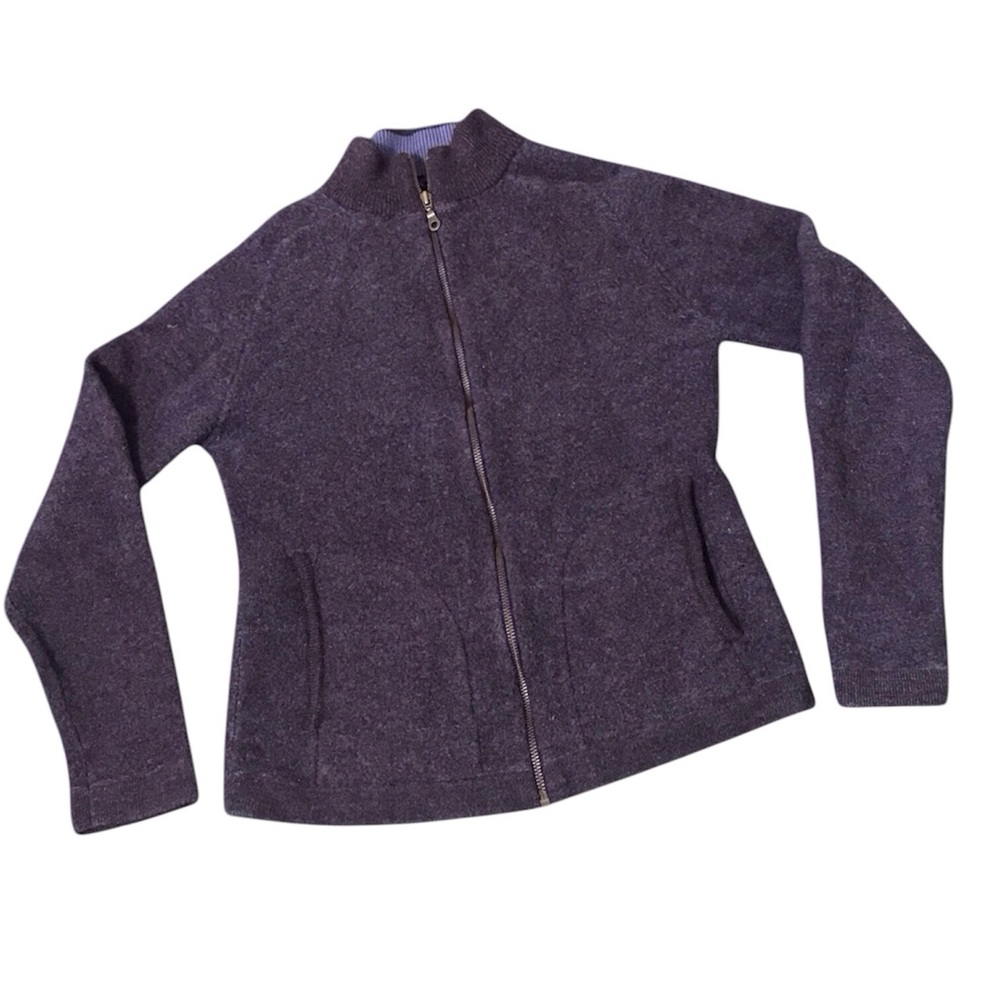 Patagonia Women's Full Zip Mock Neck Purple Wool Jacket - Size Medium